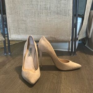 Tan Suede Stiletto Pumps